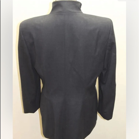 Vintage ESCADA Women Mandarin Collar Blazer Jacket Sz 40 Wool Germany Black - Picture 5 of 10